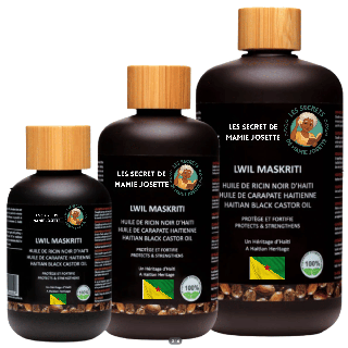 Lot de 3 Lwil Maskriti - Huile de Ricin Noir de Guyane